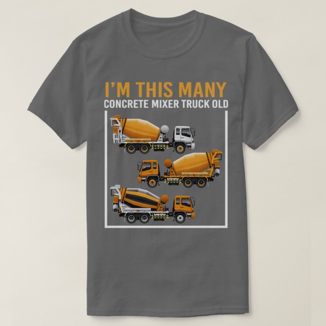 3 year old Im This Many Concrete Mixer Truck 3rd B T-Shirt (Design Front)