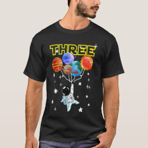 3 Year Old Outer Space Birthday Party 3rd Birthday T-Shirt