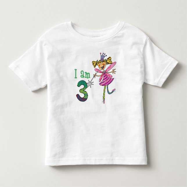3 year old princess fairy toddler t-shirt (Front)