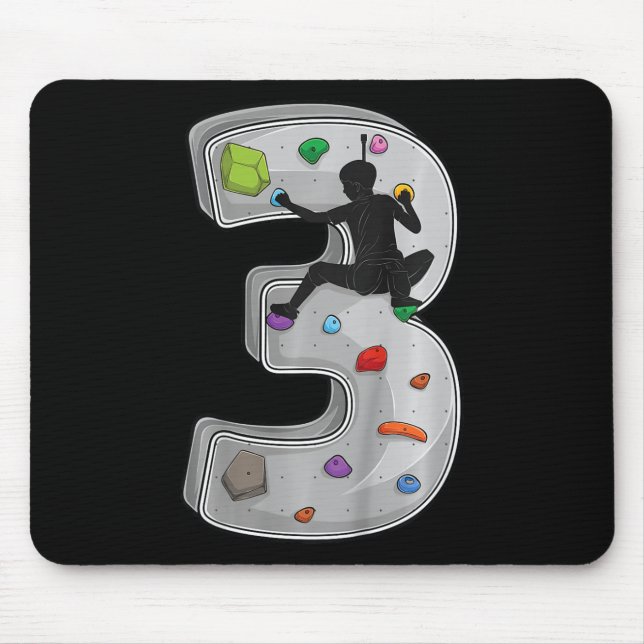 3 Year Old Rock Climbing 3rd Birthday Adventures C Mouse Pad (Front)