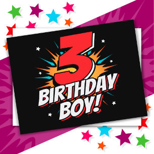 3 Year Old Superhero Birthday Boy 3rd Birthday Postcard