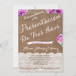 Presentación De Tres Años Invitations & Invitation Templates | Zazzle