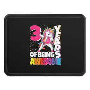 3 Years Of Being Awesome 3rd Birthday Cute Dabbing Hitch Cover