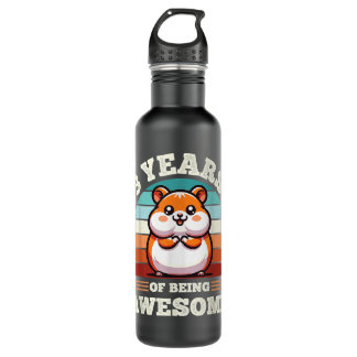 3 Years Of Being Awesome Hamster 3rd Birthday Stainless Steel Water Bottle
