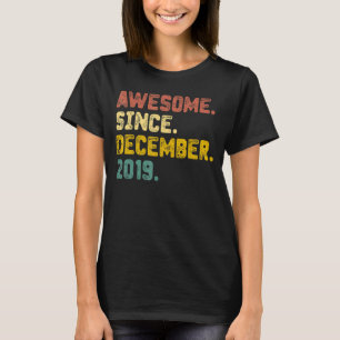 3 Years Old Awesome Since December 2019 3rd Birth T-Shirt
