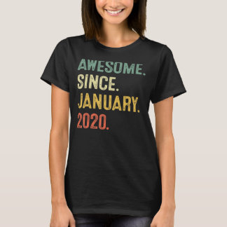 3 Years Old  Awesome Since January 2020 3rd Birthd T-Shirt