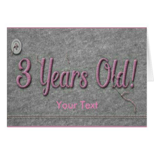 3 Years Old Cards (Front Horizontal)