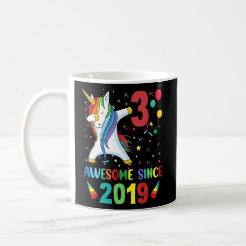 3 Years Old Dabbing Unicorn 3rd Birthday Girl Awes Coffee Mug