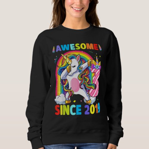 3 Years Old Dabbing Unicorn 3rd Birthday Girl Part Sweatshirt