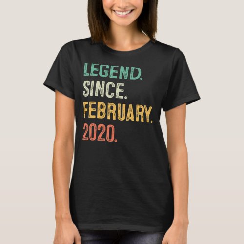 3 Years Old Gift Legend Since February 2020 3rd Bi T_Shirt