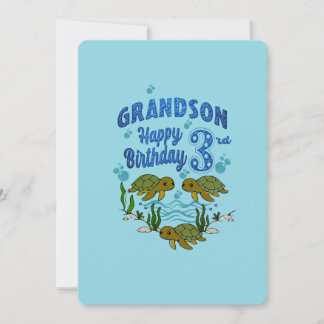 3 Years Old Grandson's Birthday Holiday Card