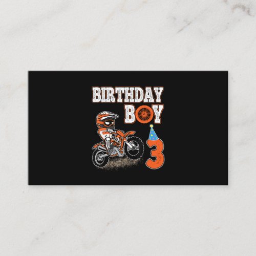 3 Years Old Kid _ Birthday Boy _ Dirt Bike _ Motor Business Card