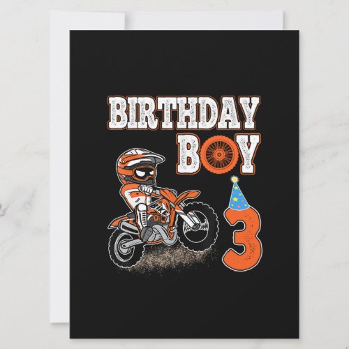 3 Years Old Kid _ Birthday Boy _ Dirt Bike _ Motor Card