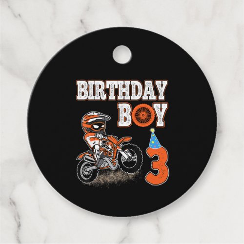 3 Years Old Kid _ Birthday Boy _ Dirt Bike _ Motor Favor Tags