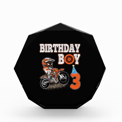 3 Years Old Kid _ Birthday Boy _ Dirt Bike _ Motor Photo Block