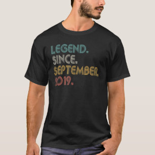 3 Years Old Legend Since September 2019 3rd Birth T-Shirt