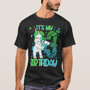 3 Years Old Unicorn Dabbing 3rd Birthday Outfit Gi T-Shirt