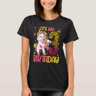 3 Years Old Unicorn Flossing 3rd Birthday Girl Uni T-Shirt