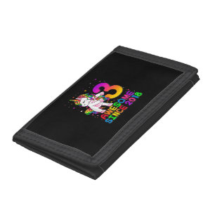 3 Years Old Unicorn Flossing 3rd Birthday Girl Uni Tri-fold Wallet