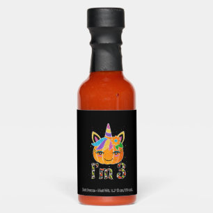 3 Years Old Unicorn Pumpkin Cute Design Birthday H Hot Sauces