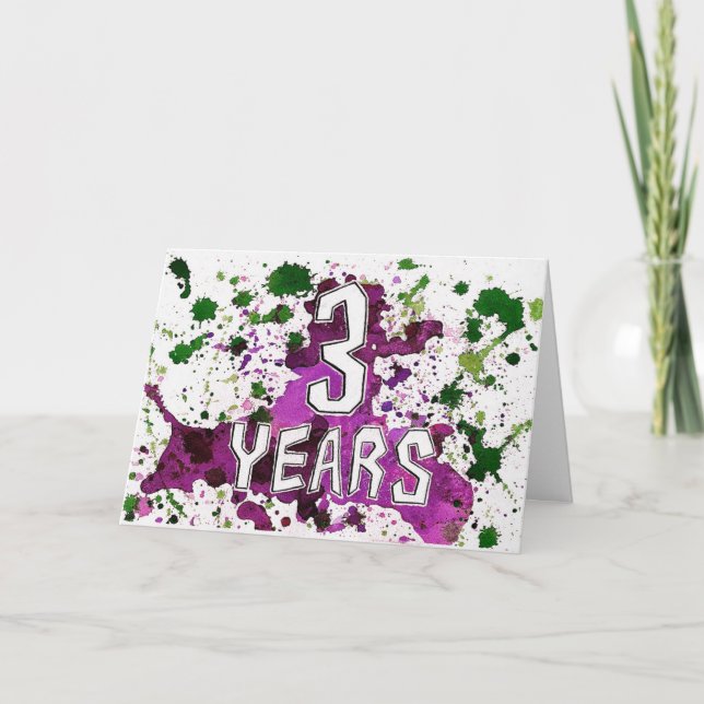 3 Years Sobriety Birthday / Anniversary Card (Front)