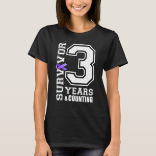3 Years Survivor I Wear Purple Ribbon Lupus Awaren T-Shirt