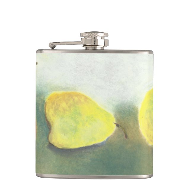 3 Yellow and Green Pears Flask (Front)
