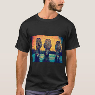 3 Zebras Original Abstract animal jungle safari T-Shirt