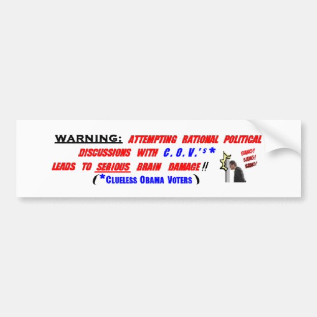 3a. WARNING!! Bumper Sticker (Front)