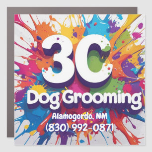 3C Dog Grooming Car Magnet