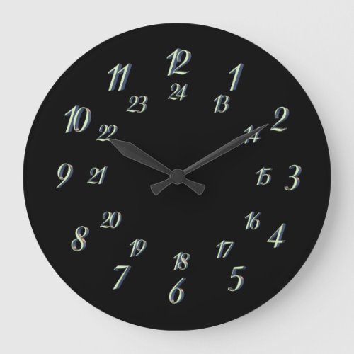 3D 24 Hour Face Large Clock