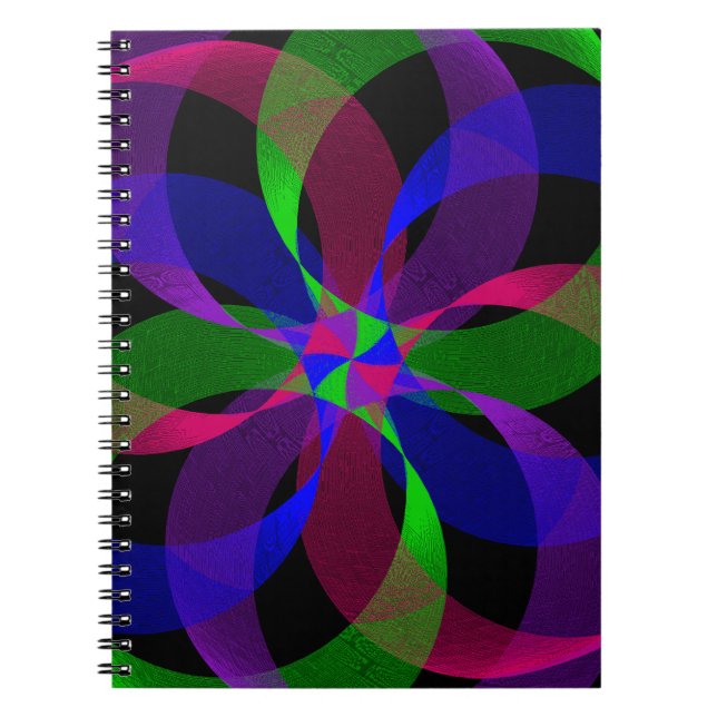 3D 2D Geometric Hybrid Spiral Notebook (Front)