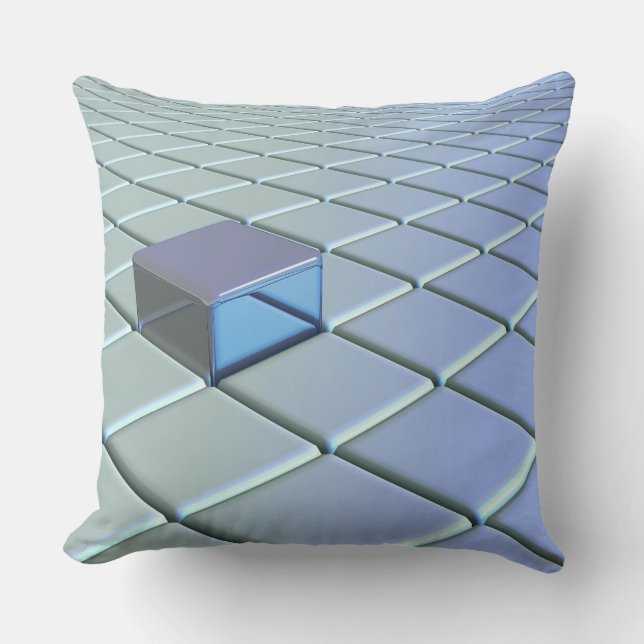 3D 3 Grid Throw Pillow (Front)