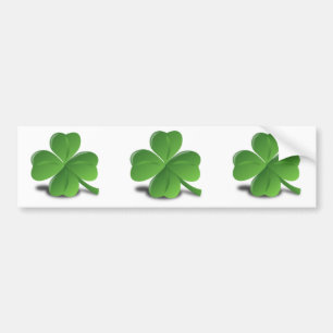 3D 4 Leaf Clover Bumper Sticker