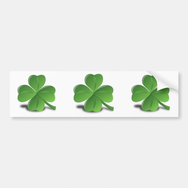 3D 4 Leaf Clover Bumper Sticker (Front)