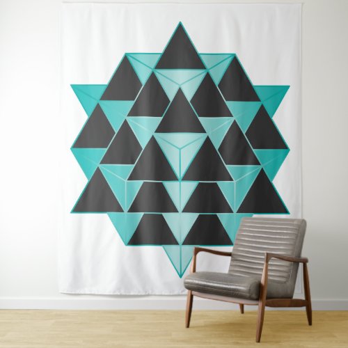 3D 64 Tetrahedron Grid Series V5 Tapestry