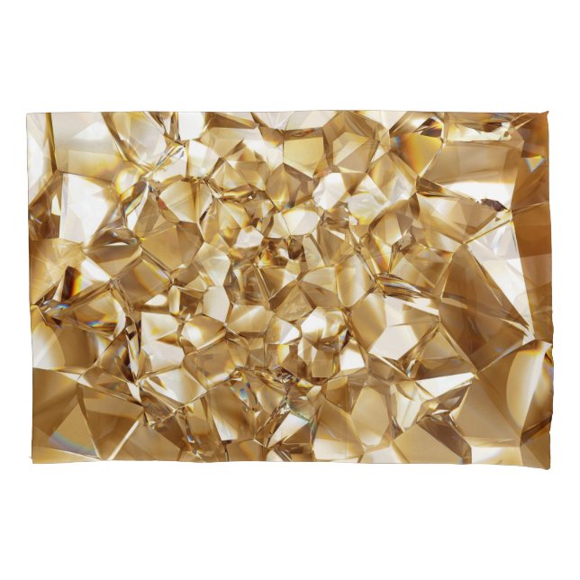 3D abstract crystal gold texture. Pillow Case (Front)
