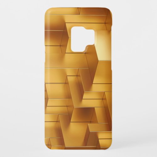 3D Abstract Geometric Gold Blocks Case_Mate Samsung Galaxy S9 Case
