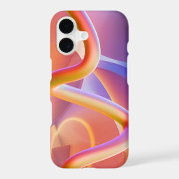 3D Abstract Iridescent Wave Pink iPhone 17 Case