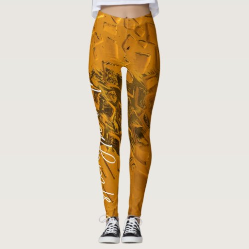 3d Abstract pattern with slogan  Leggings