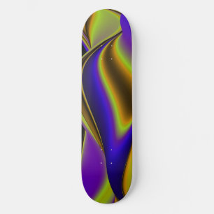 3D Abstract Rainbow Art Skateboard