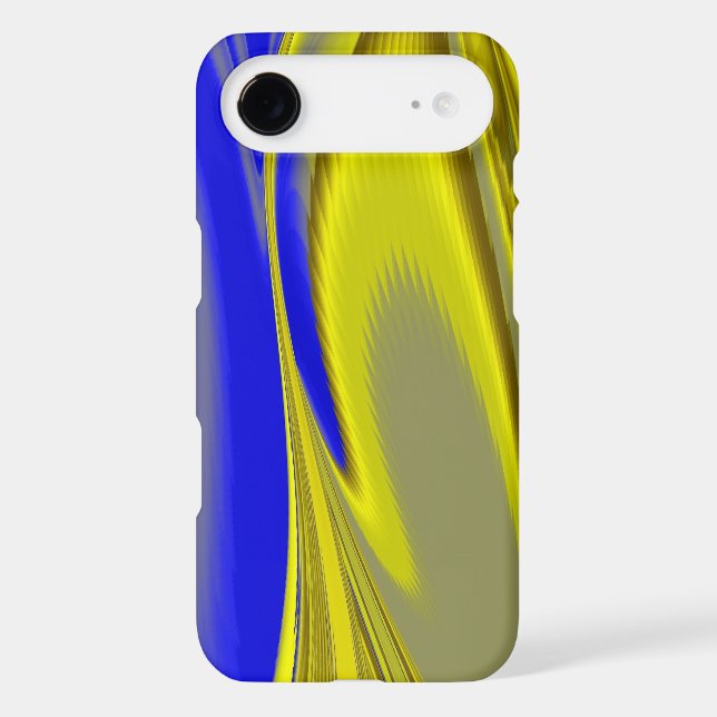 3D Abstract Rainbowart in Gold Yellow Blue Case-Mate iPhone Case (Back)
