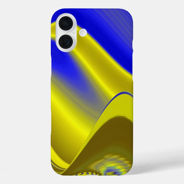 3D Abstract Rainbowart in Gold Yellow Blue Case-Mate iPhone Case (Back)