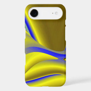 3D Abstract Rainbowart in Gold Yellow Blue iPhone 17 Air Case