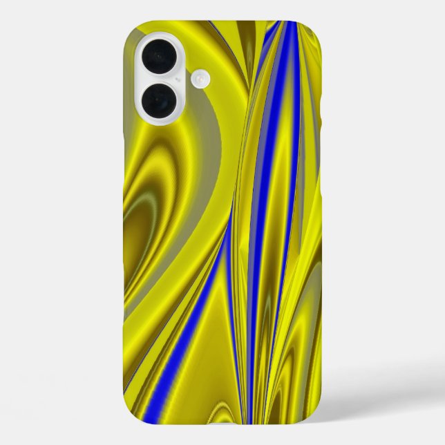 3D Abstract Rainbowart in Gold Yellow Blue Case-Mate iPhone Case (Back)