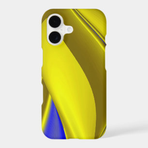 3D Abstract Rainbowart in Gold Yellow Blue iPhone 17 Case