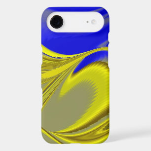 3D Abstract Rainbowart in Gold Yellow Blue iPhone 17 Air Case
