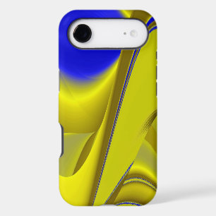 3D Abstract Rainbowart in Gold Yellow Blue iPhone 17 Air Case