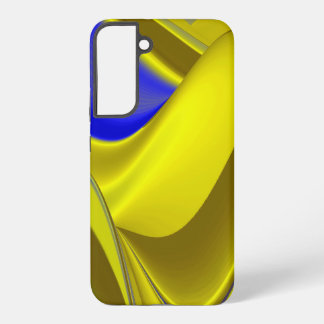 3D Abstract Rainbowart in Gold Yellow Blue Samsung Galaxy S22+ Case