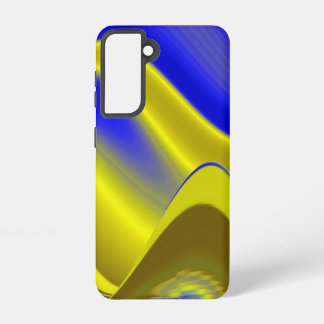 3D Abstract Rainbowart in Gold Yellow Blue Samsung Galaxy S21 Case